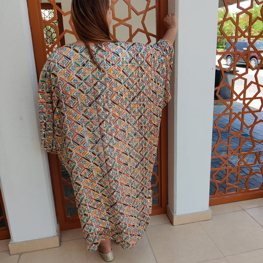 Printed Multicolor Kaftan